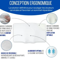 Oreiller ergonomique anti-rides ergo