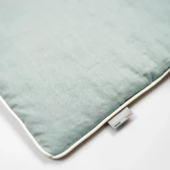 Oreiller plat réversible lin lavé vert