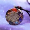Orgonite méditation 7 chakras obsidienne