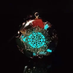 Orgonite méditation 7 chakras obsidienne