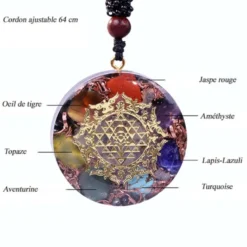 Orgonite méditation 7 chakras obsidienne