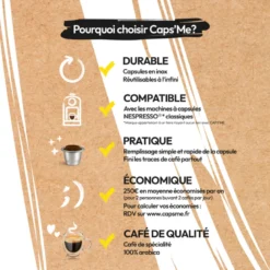 Pack 3 capsules réutilisables Caps'me
