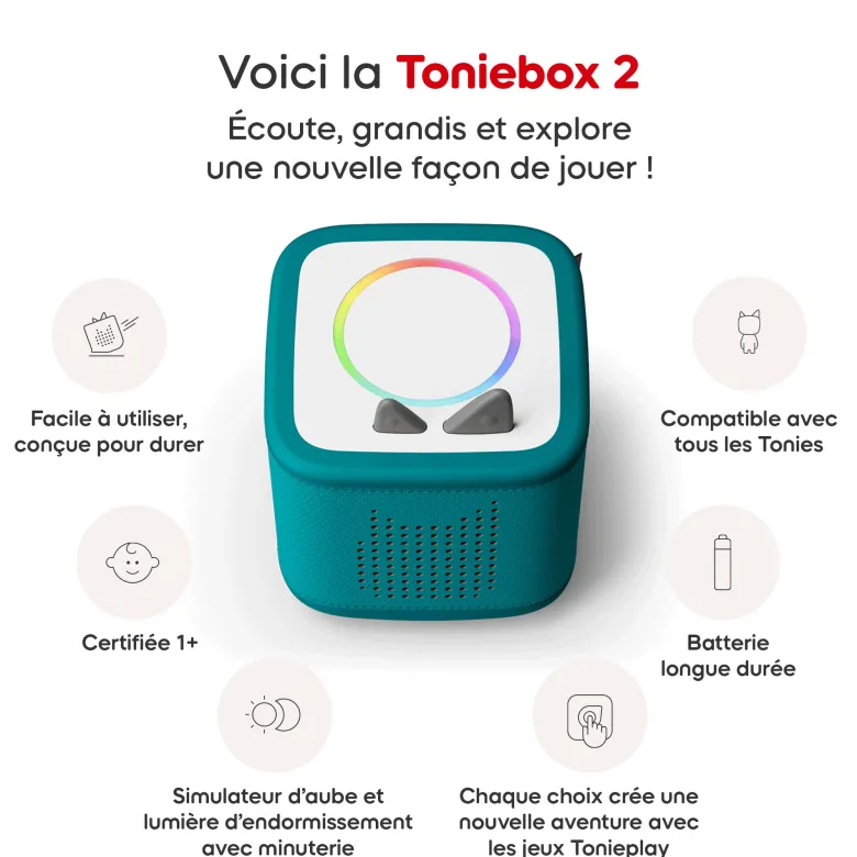 Pack toniebox 2 - boite à histoires - la pat' patrouille - vert océan