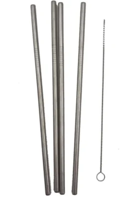 4 pailles en inox droites