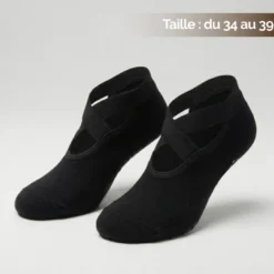 8 paires chaussettes antidérapantes yoga Noir