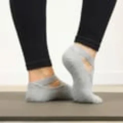 4 paires chaussettes antidérapantes yoga gris
