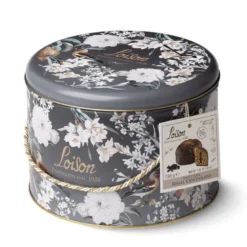 Panettone artisanal au chocolat en boîte métal ronde