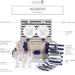 Panier pique-nique marine - 6 personnes