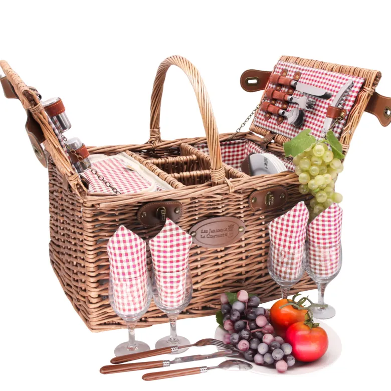 Panier pique-nique st-germain rouge 4p