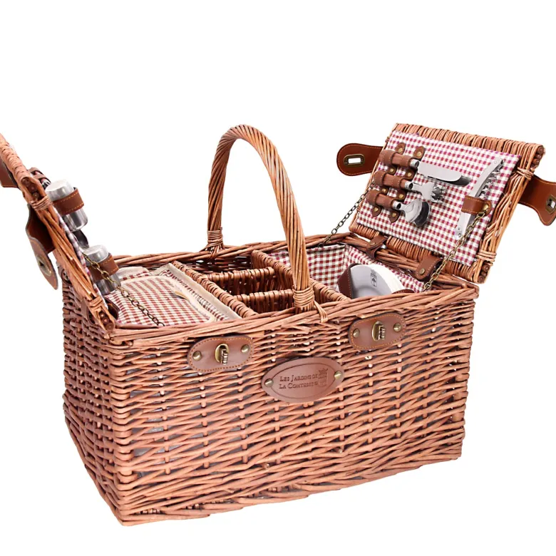 Panier pique-nique st-germain rouge 4p