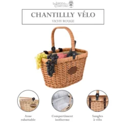 Panier à vélo isotherme chantilly rouge
