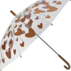 Parapluie cœurs marron