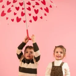 Parapluie cœurs rouges