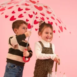 Parapluie cœurs rouges