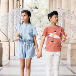 Parapluie enfant transparent bleu