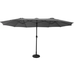 Parasol double 2,7x4,6m linai gris