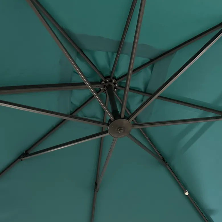 Parasol déporté molokai carré 3x3m bleu + housse