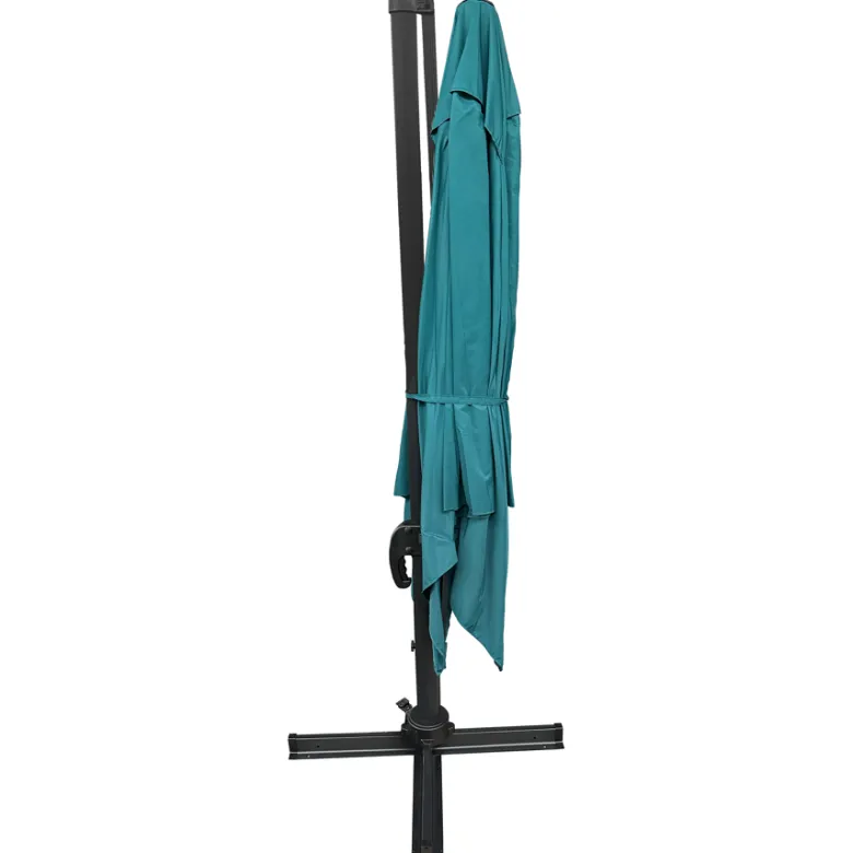 Parasol déporté molokai carré 3x3m bleu + housse