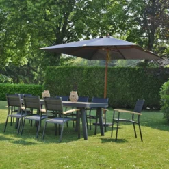 Parasol droit gris 3x3 m pegasia