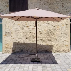 Parasol droit taupe 3x3 m pegasia