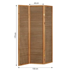 Paravent bois 3 pans bambou marron