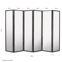 Paravent bois 6 pans clair