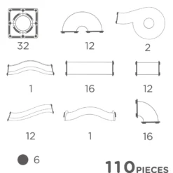 Parcours à billes 1110 pcs