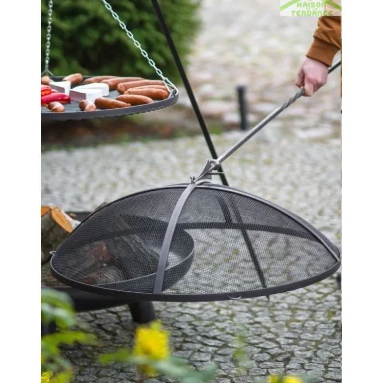 Pare-feu rond en acier noir ø 60 cm