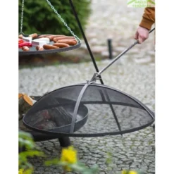 Pare-feu rond en acier noir ø 70 cm