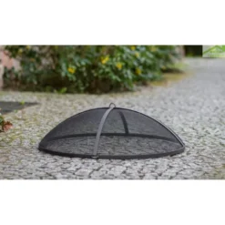 Pare-feu rond en acier noir ø 80 cm