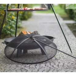 Pare-feu rond en acier noir ø 80 cm