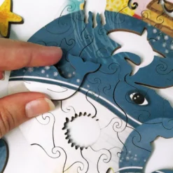 Paulette et sacha puzzle en bois baleine