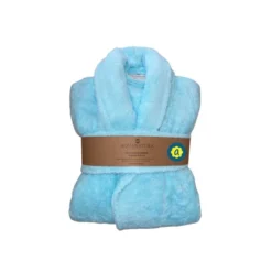 Peignoir en coton bio, coloris lagon, ta