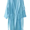 Peignoir en coton bio, coloris lagon, ta