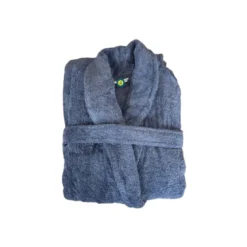 Peignoir en coton bio, coloris myrtille,