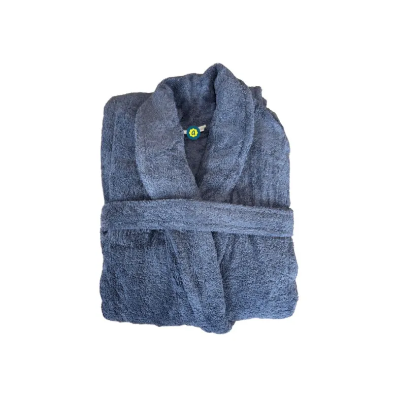 Peignoir en coton bio, coloris myrtille,
