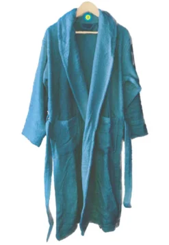 Peignoir en coton bio, coloris myrtille,