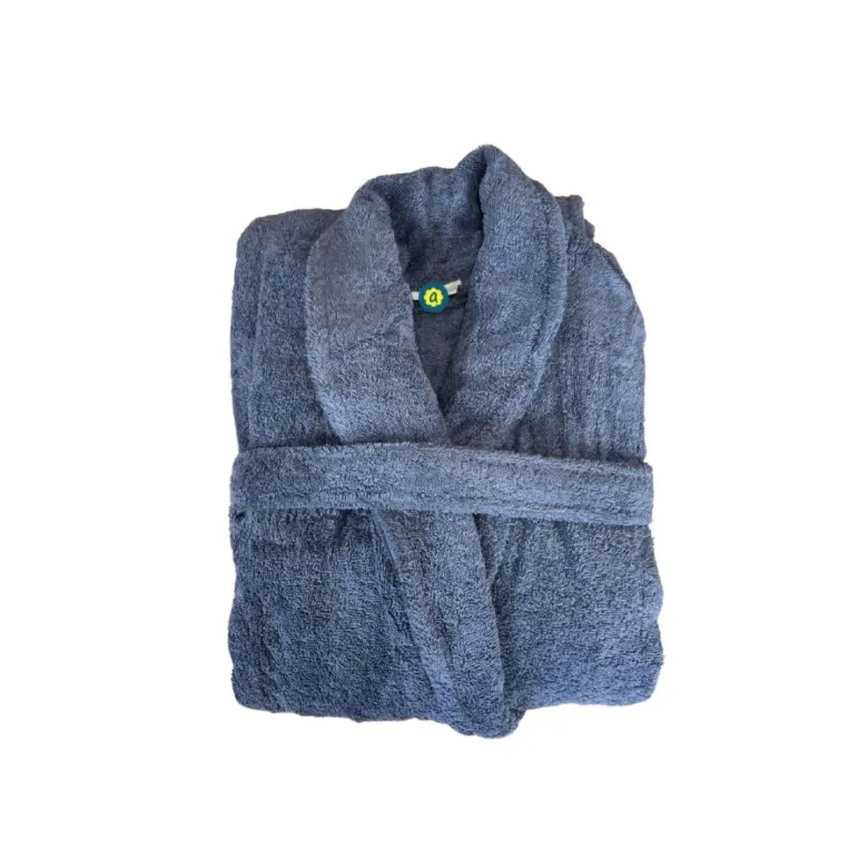 Peignoir en coton bio, coloris myrtille,