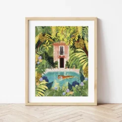 Peinture au numéro "Tiger relaxing in my pool"*