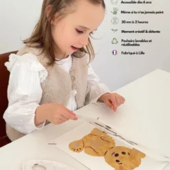 Peinture aux pochoirs débutant ourson – cadeau naissance