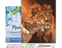 Peinture par numéro couple lion et .