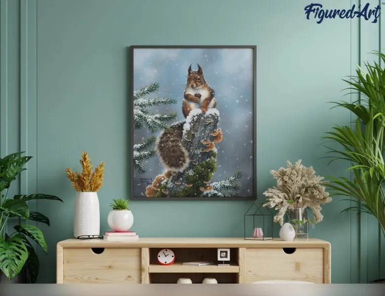 Peinture par numéro ecureuil perché