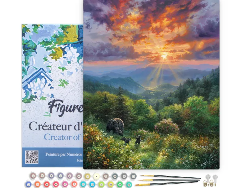 Peinture par numéro ours et coucher de .