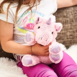 Peluche bouillotte licorne rose