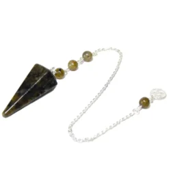 Pendule hexagonal labradorite pentacle