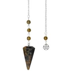 Pendule hexagonal labradorite pentacle