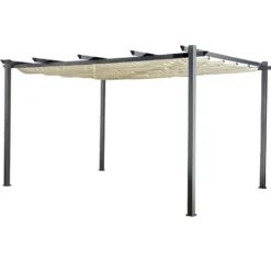 Pergola autoportante 3 × 4m cassis beige - structure aluminium
