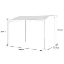 Pergola murale 3 × 2,5m nice grise