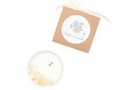 Petite bougie fleurs séchées coton