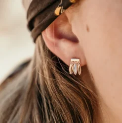 Petites boucles d'oreilles or pampilles